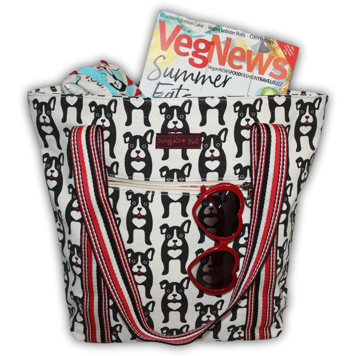 Striped Tote Black Dog