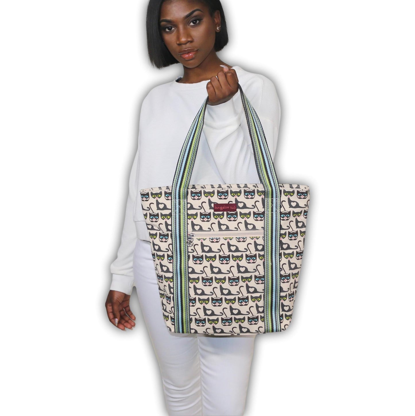 Striped Tote Cat