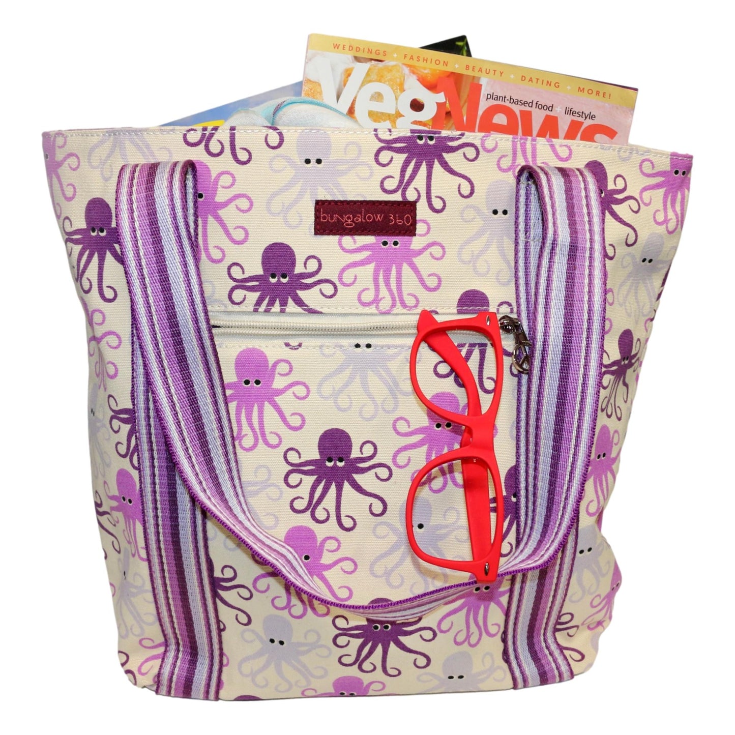 Striped Tote Octopus