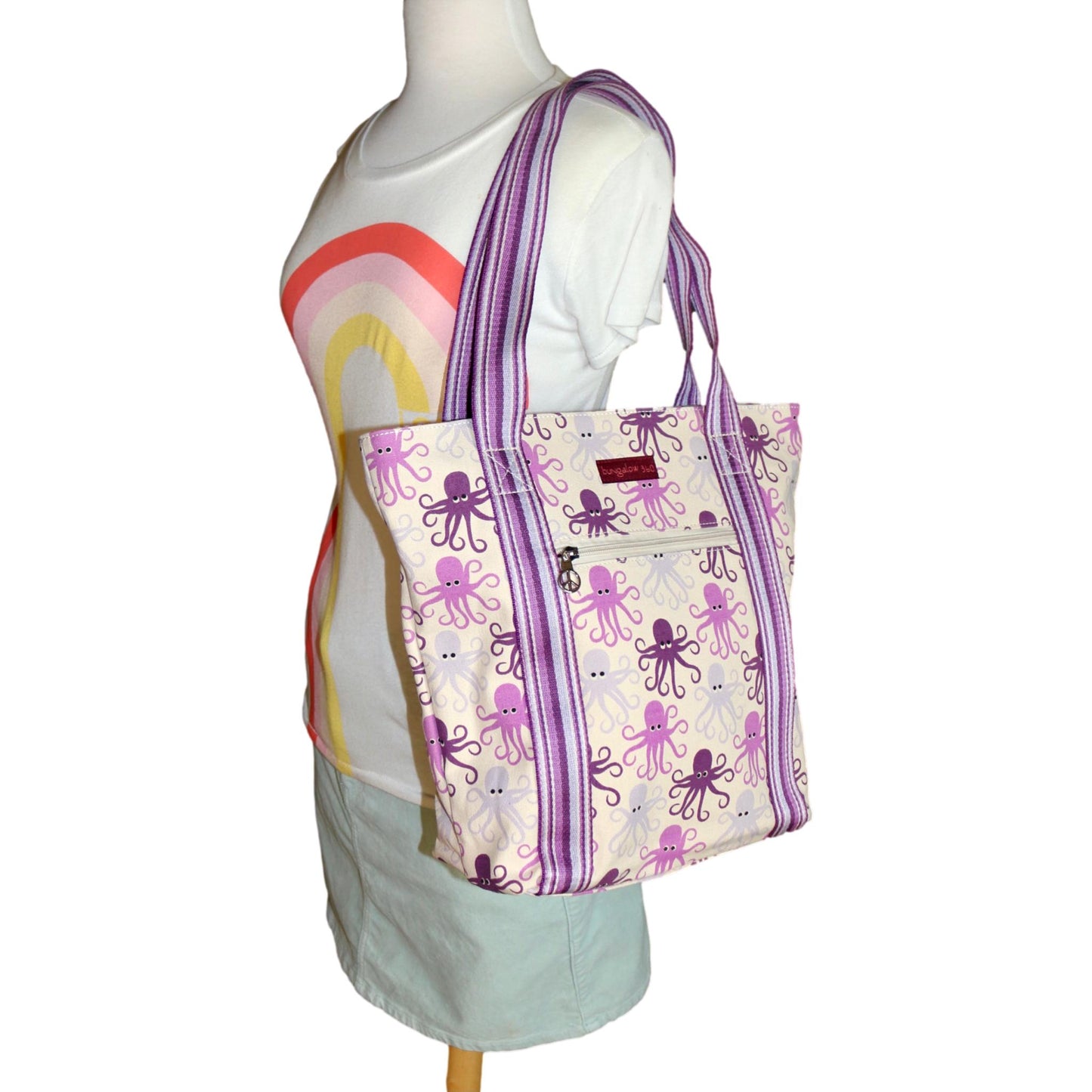 Striped Tote Octopus