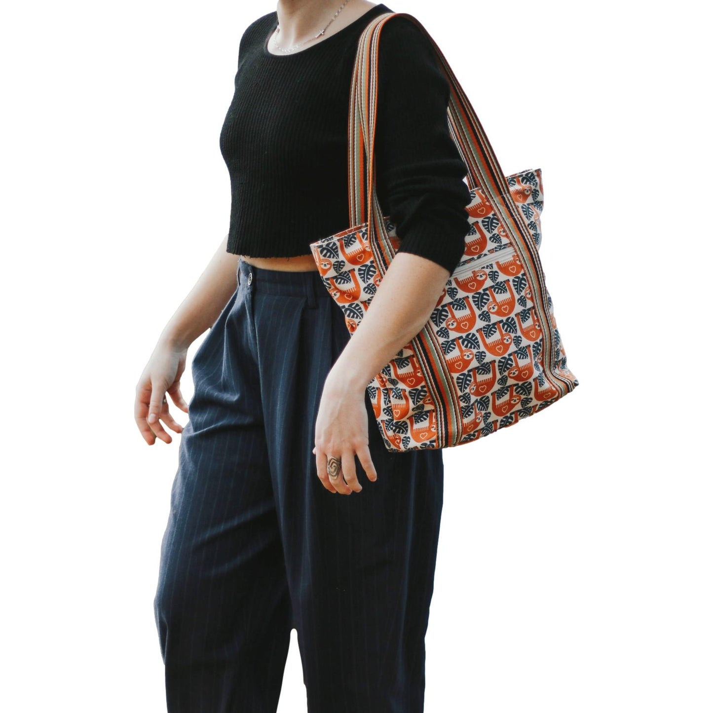 Striped Tote Sloth