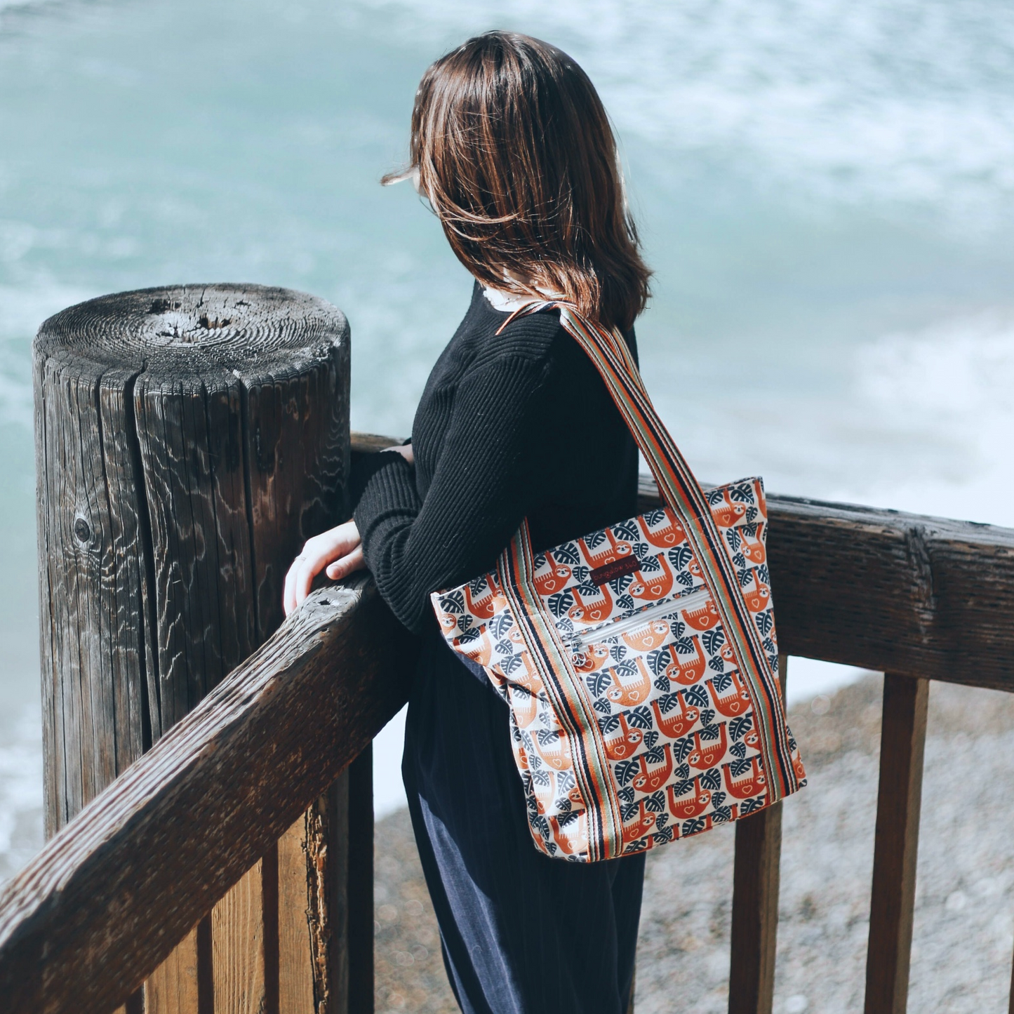 Striped Tote Sloth