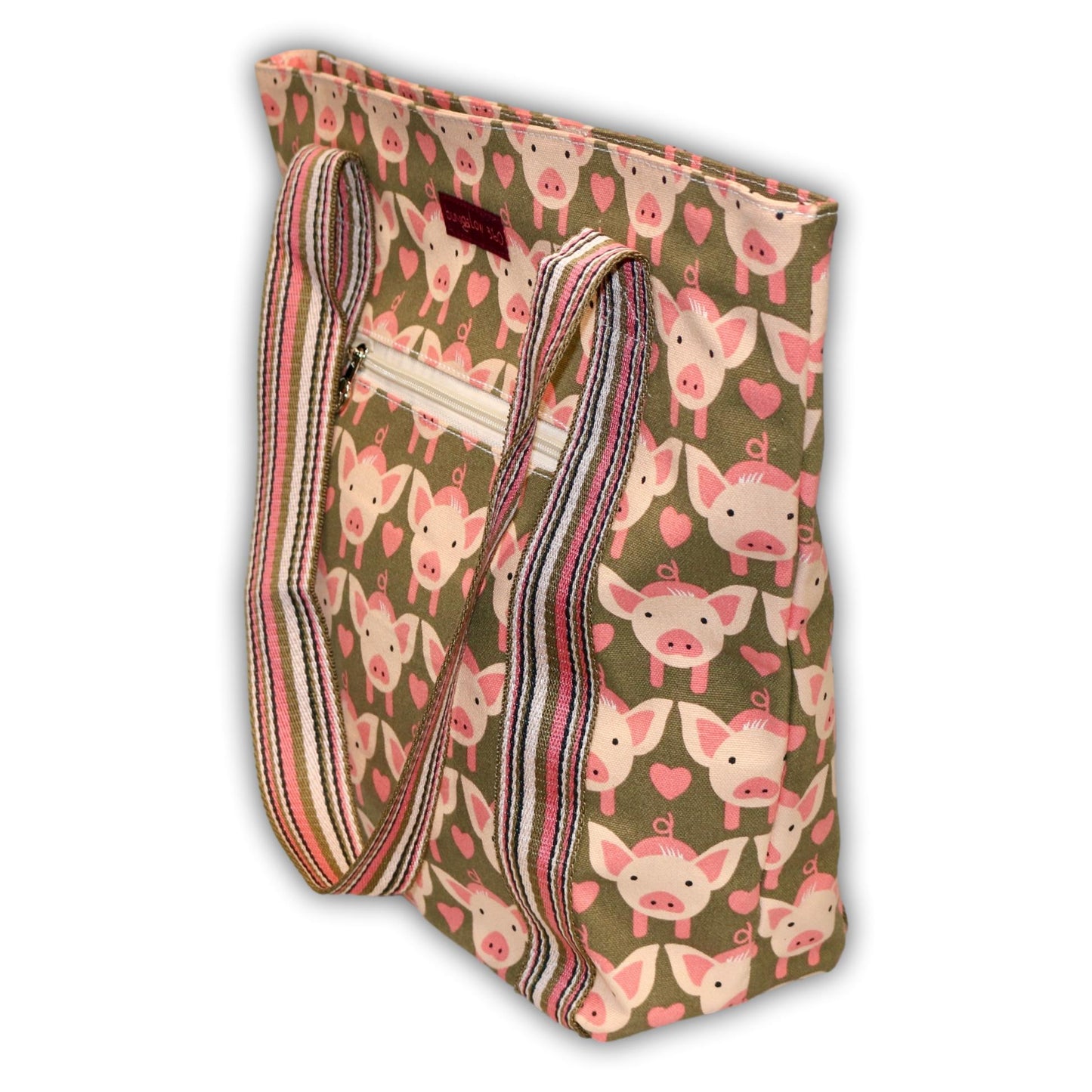 Striped Tote Pig