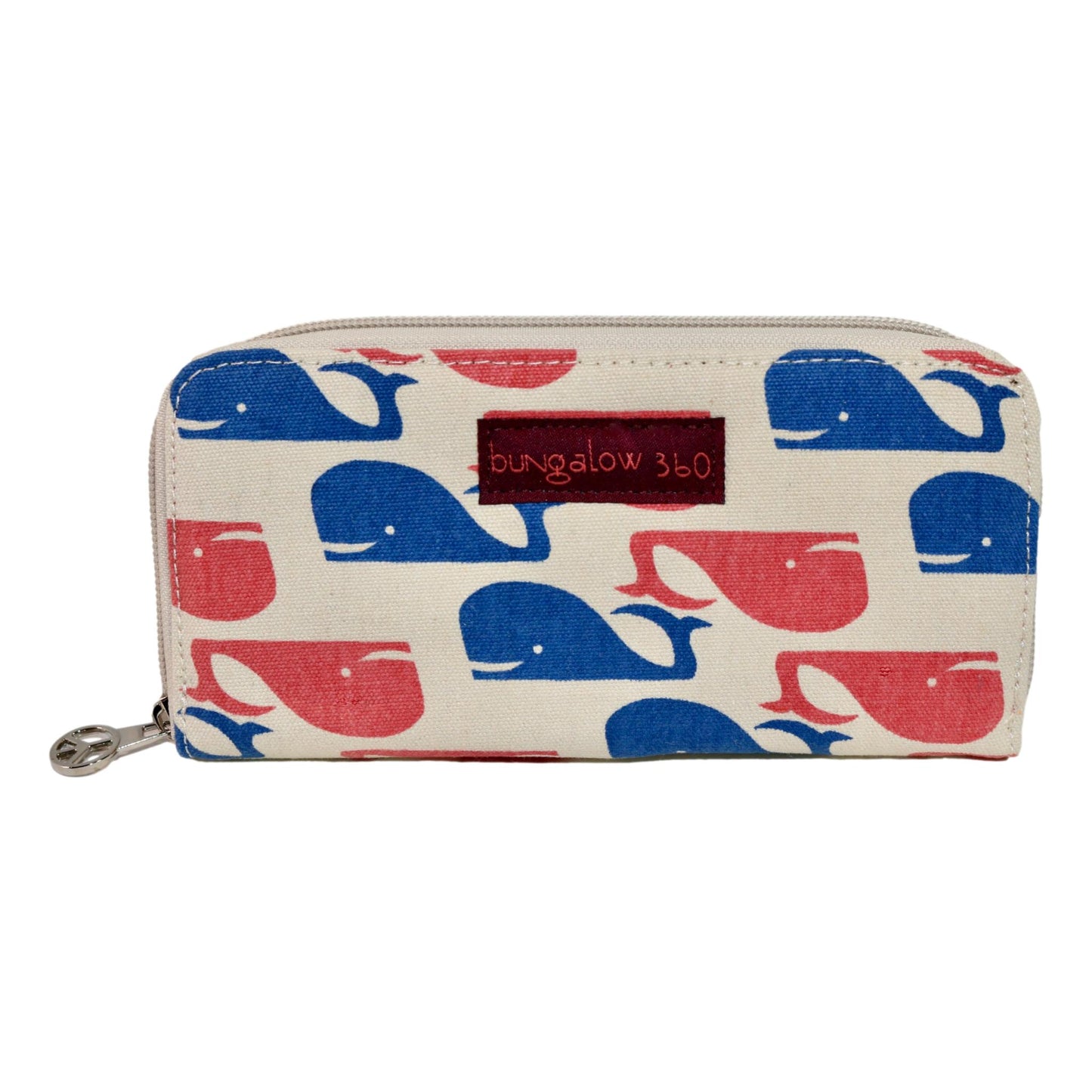 Zip Around Wallet Retro Whale