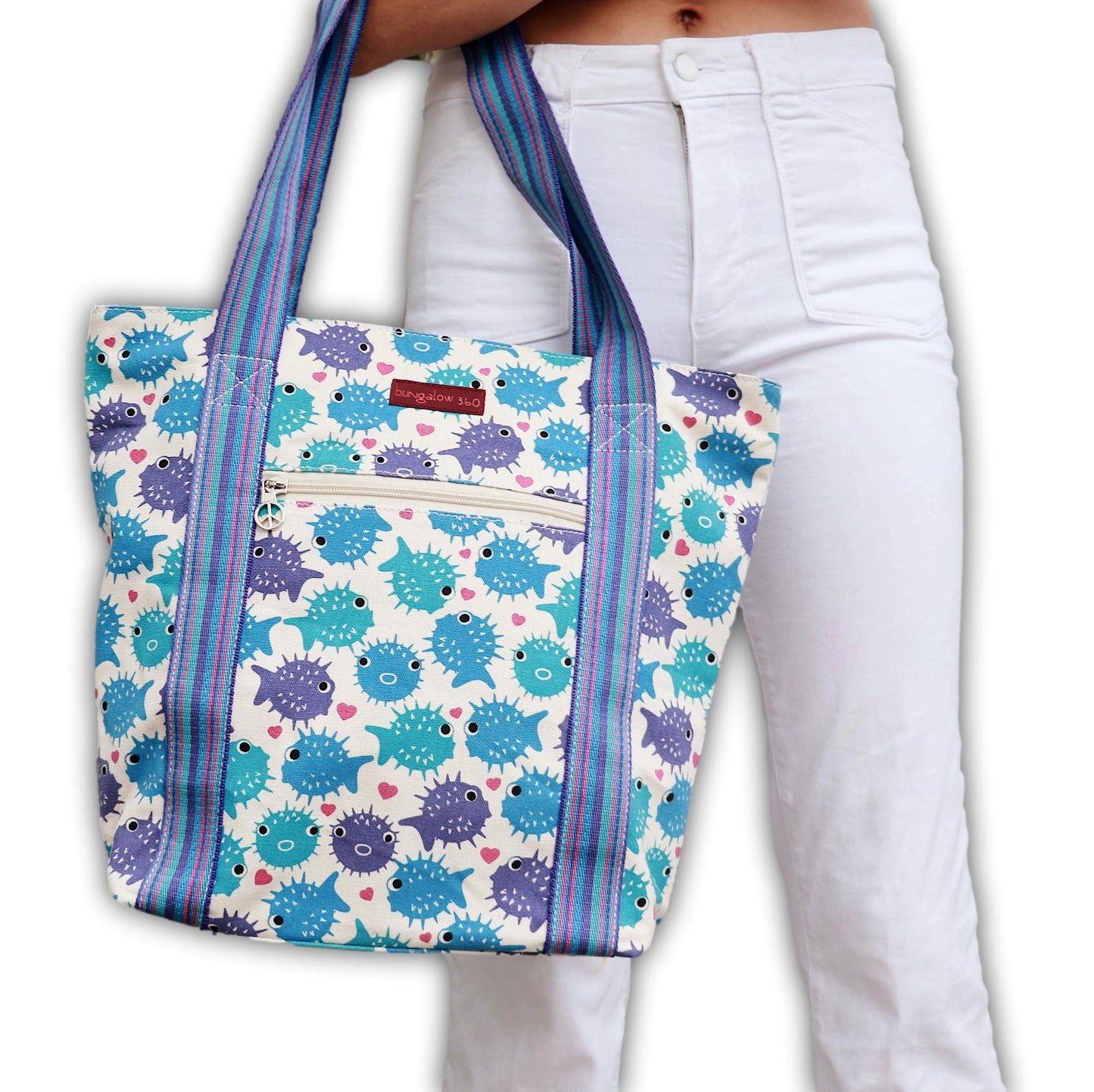 Striped Tote Puffer Fish